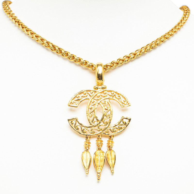 Chanel  Coco Mark Swing Necklace Gold Plated