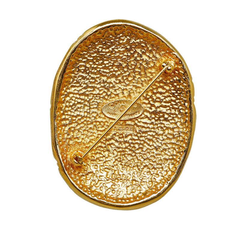 Chanel Logo Crown Coco Mark Brooch Gold Plated