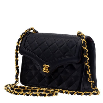 Classic Flap Bag in Black Matelassé Leather