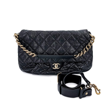 Jumbo Distressed Caviar Black Bag
