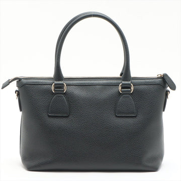 Leather Tote Calfskin GG Charm Black