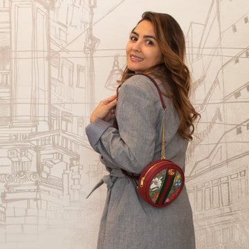 Ophidia GG Supreme Flora Round Backpack Red