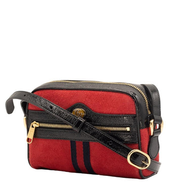 Ophidia Red Suede Small Shoulder Bag