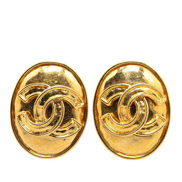 Chanel  Coco Mark Drop Earrings Gold