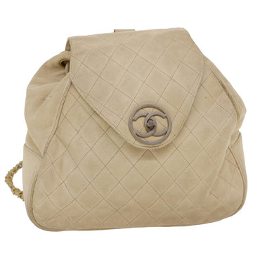 Chanel Caviar Skin Matelasse Backpack White CC Auth amgA