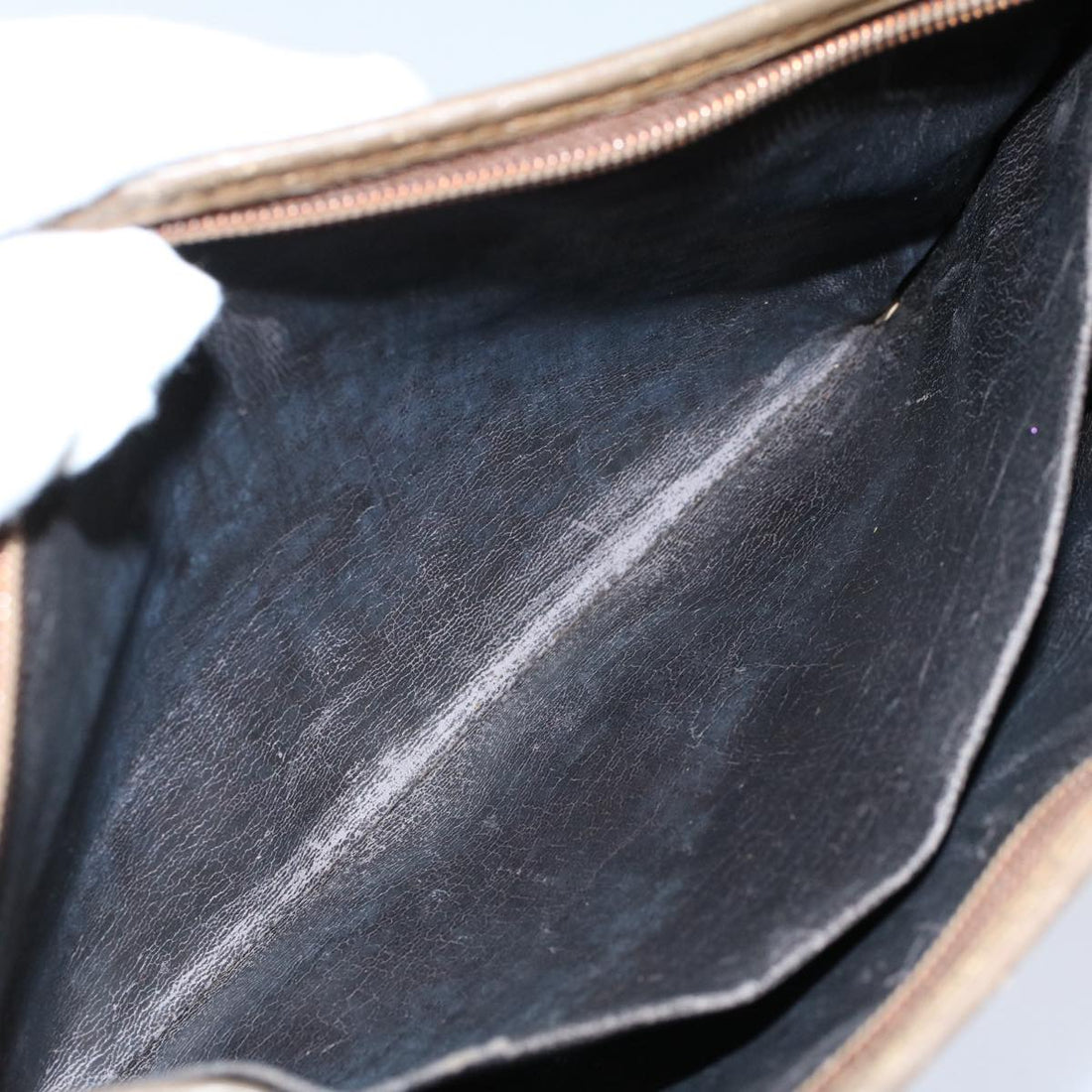 FENDI Zucca Canvas Zucchino Canvas Clutch Bag 2Set Brown Black Auth ti1353