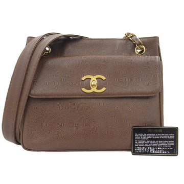 Top Quality Chanel Caviar Chain Shoulder Bag  Brown