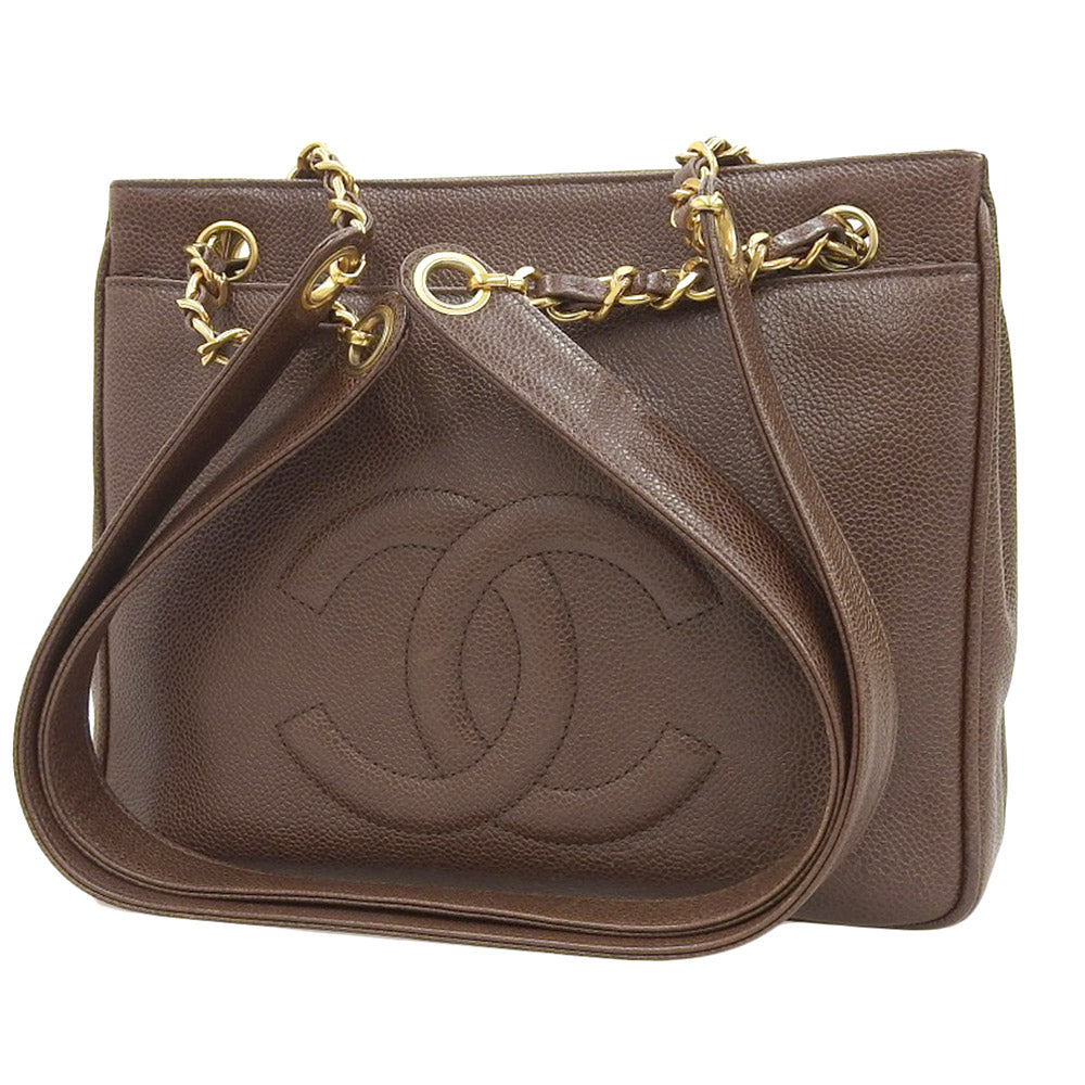 Top Quality Chanel Caviar Chain Shoulder Bag  Brown