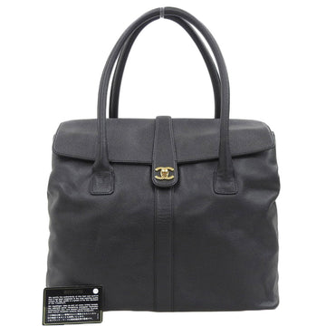 Chanel Caviar Skin Coco Mark Turn Lock Shoulder Bag