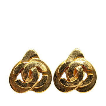 Chanel  Coco Mark Heart Motif Clip-On Earrings Gold