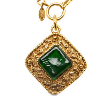 Top Quality Chanel  Color Stone Rhombus Necklace Gold Plated