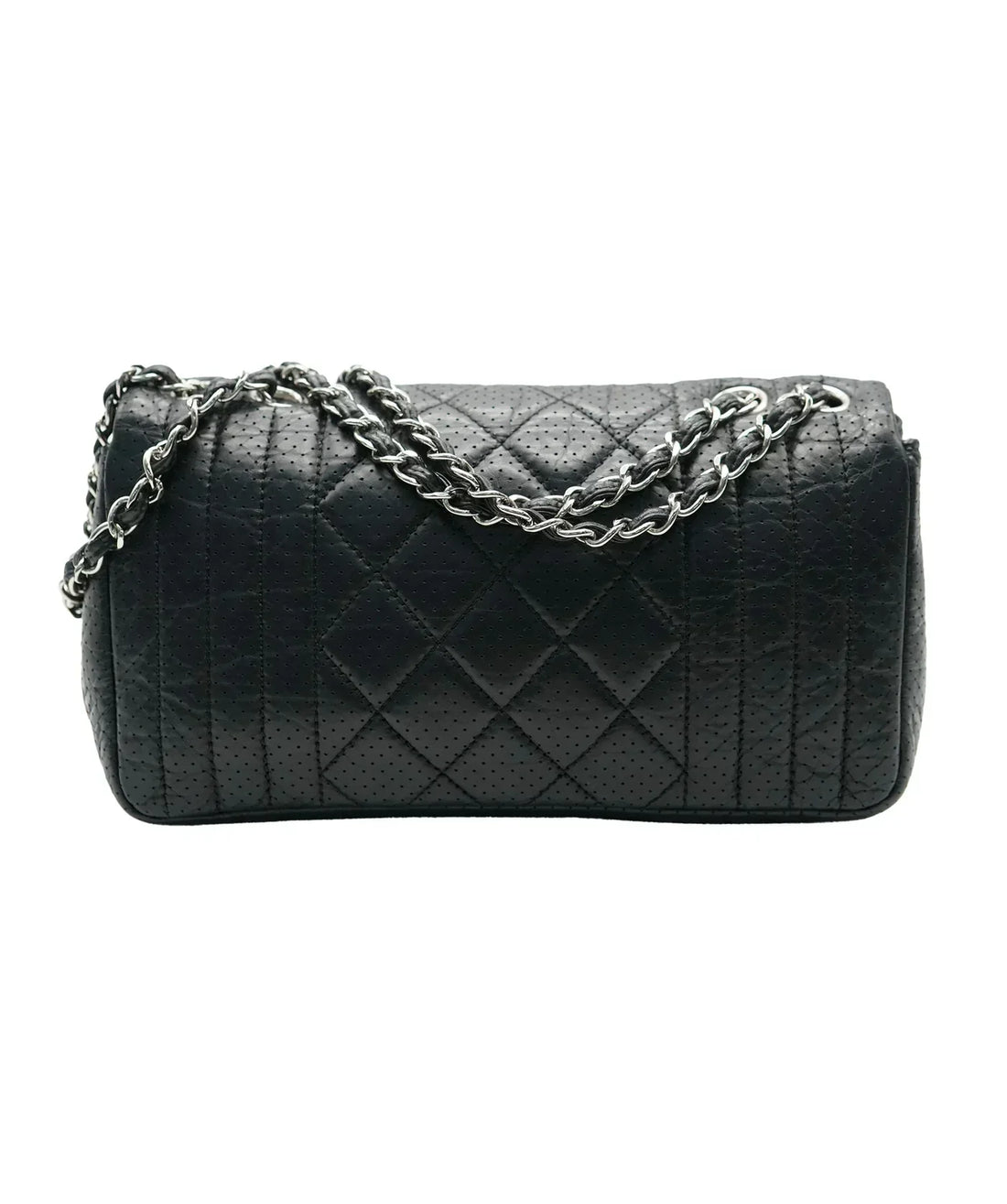 Chanel Black Perforated CalBNkin Medium 's New Bag