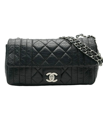 Chanel Black Perforated CalBNkin Medium 's New Bag