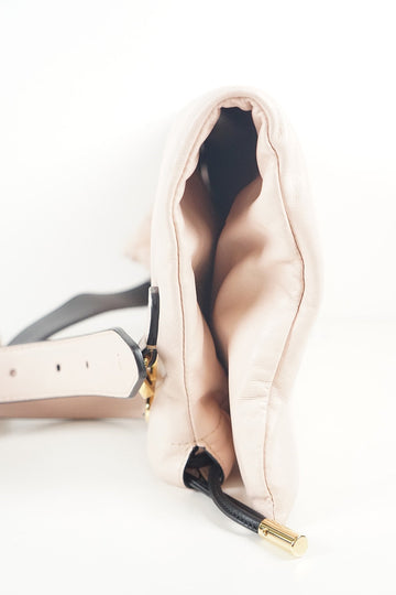 FENDI medium pink leather drawstring crossbody pouch bag