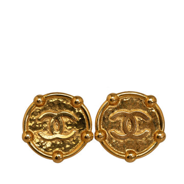 Top Quality Chanel  Coco Mark Round Earrings Gold Plated Women's