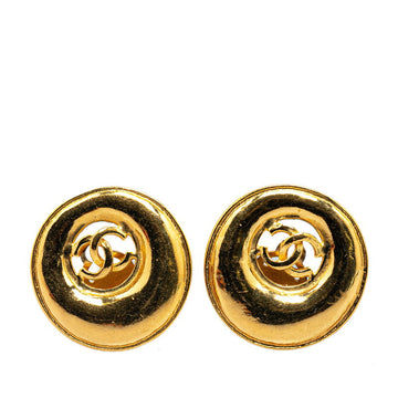 Chanel  Coco Mark Earrings Gold Plated