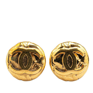Top Quality Chanel  Coco Mark Round Earrings Gold