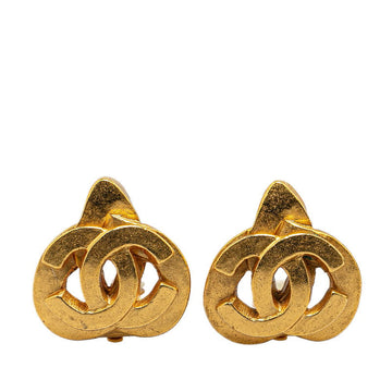 Chanel  Coco Mark Heart Motif Earrings Gold Plated