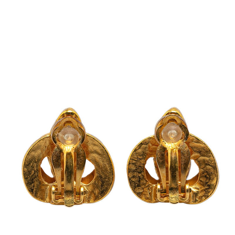 Chanel  Coco Mark Heart Motif Earrings Gold Plated
