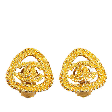 Chanel  Chain Coco Mark Earrings Gold Plated