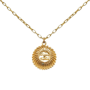 Chanel  Coco Mark Medal Necklace Gold Plated