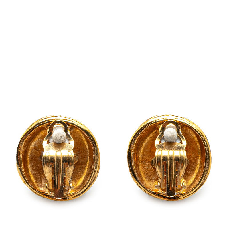 Chanel  Coco no mark Round Earrings Gold