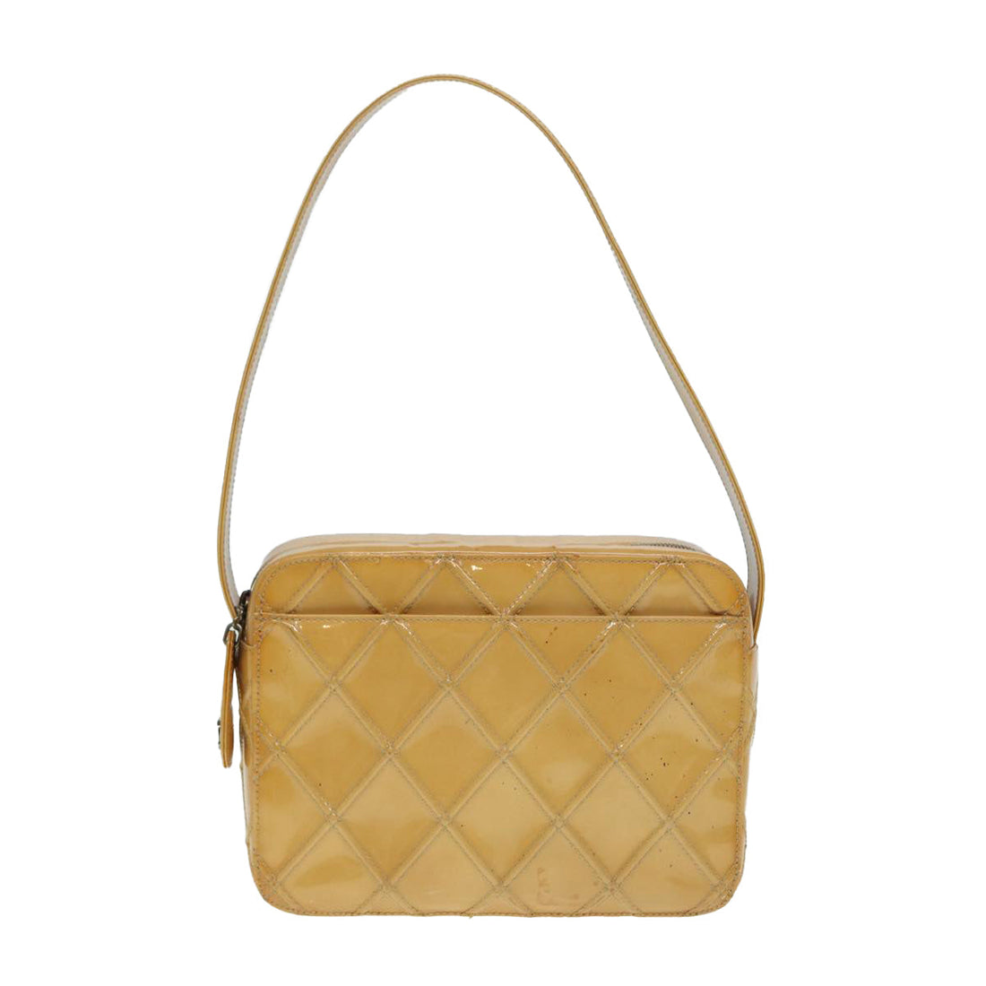 Top Quality Chanel Bicolore Shoulder Bag Enamel Yellow Silver CC Auth yb674