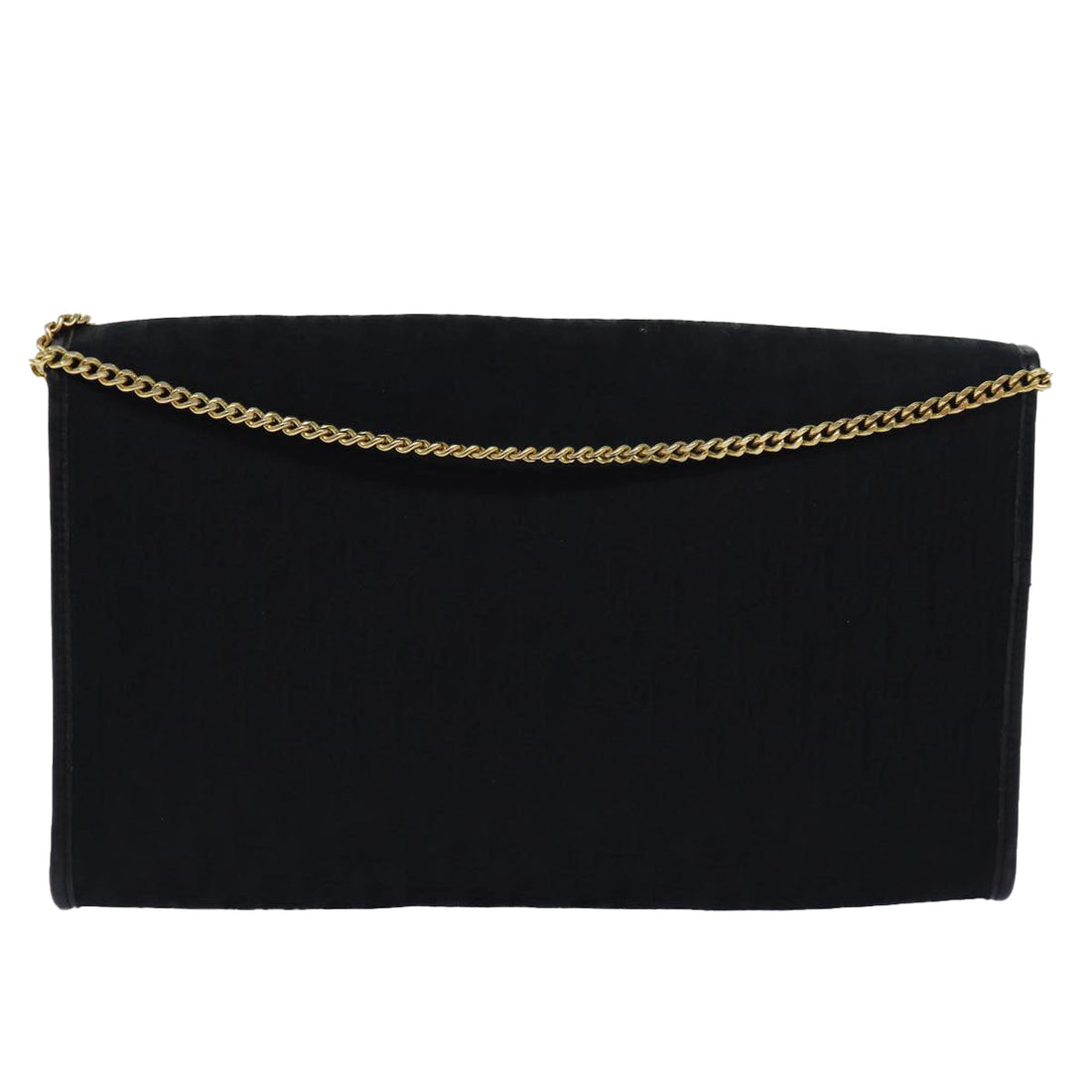 CHRISTIAN Pearl Street Bags Dior Trotter Canvas Chain Shoulder Bag Black Auth yk13548