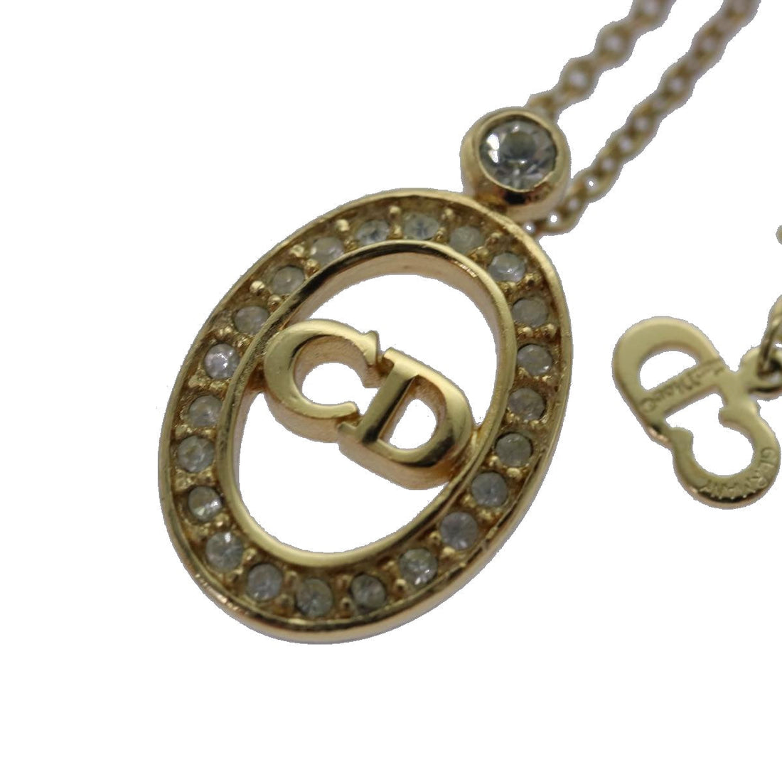 CHRISTIAN Top quality Dior Necklace metal Gold Auth yk13672