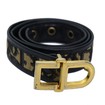 CHRISTIAN Top quality Dior Trotter Canvas Belt 31.1" Navy Auth yk13676