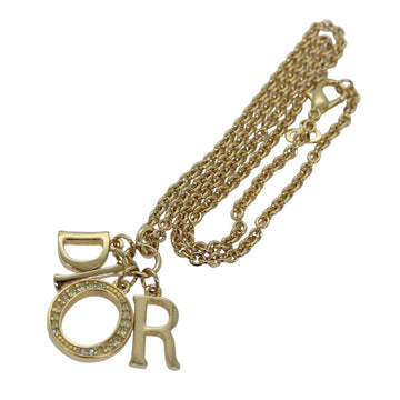 CHRISTIAN Pearl Street Bags Dior Necklace metal Gold Auth yk13755