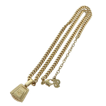 CHRISTIAN Pearl Street Bags Dior Necklace metal Gold Auth yk13763
