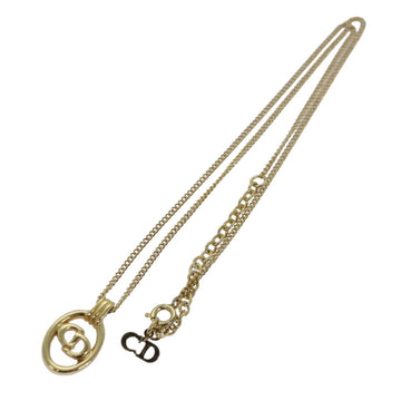 CHRISTIAN Pearl Street Bags Dior Necklace metal Gold Auth yk13794