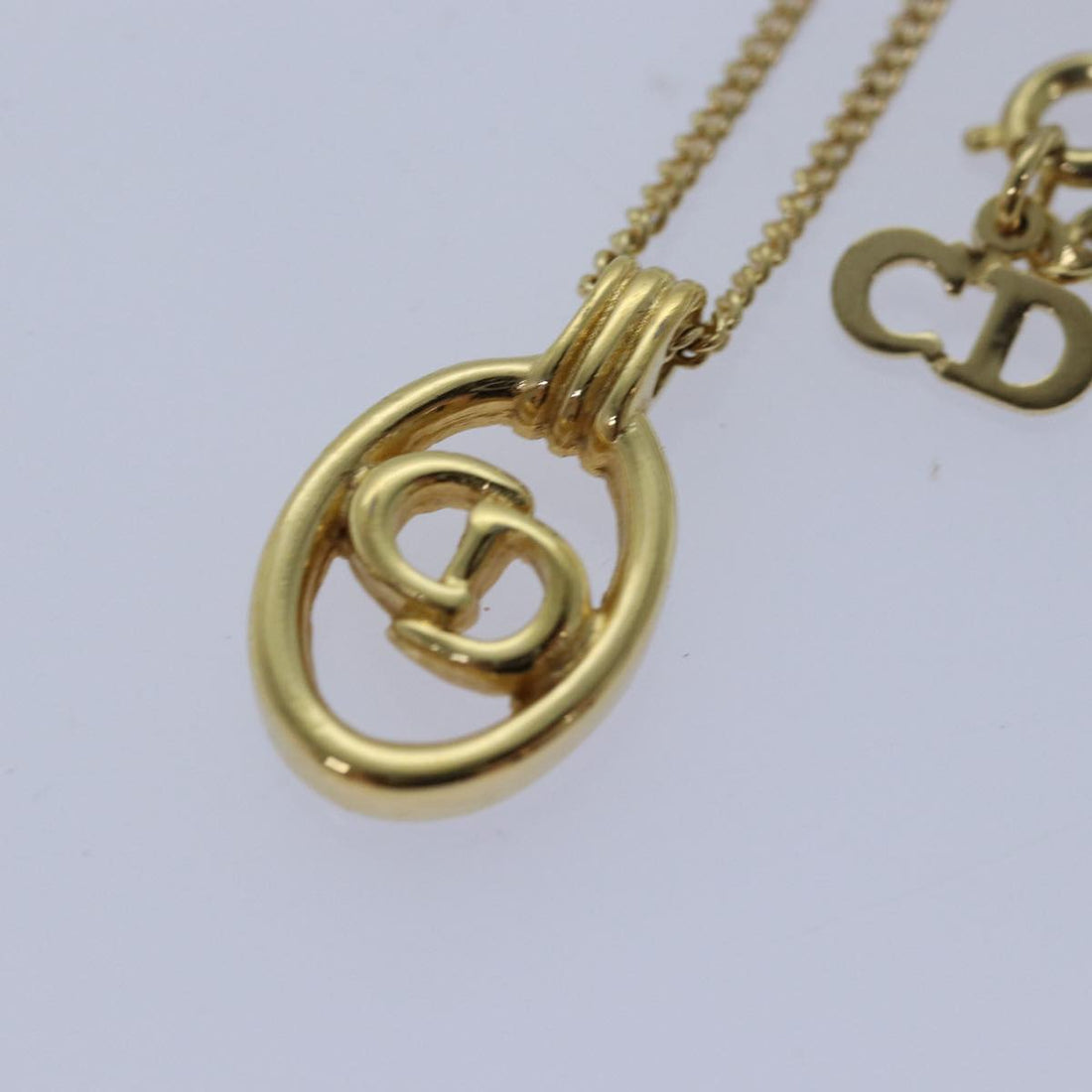 CHRISTIAN Top quality Dior Necklace metal Gold Auth yk13794