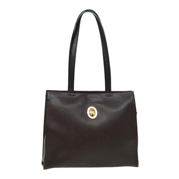 CHRISTIAN Pearl Street Bags Dior Tote Bag Leather Brown Auth yk13800