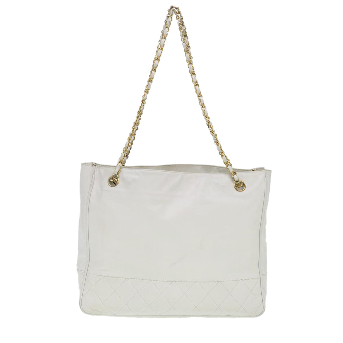 Top Quality Chanel Chain Shoulder Bag Lamb Skin White CC Auth yk6254