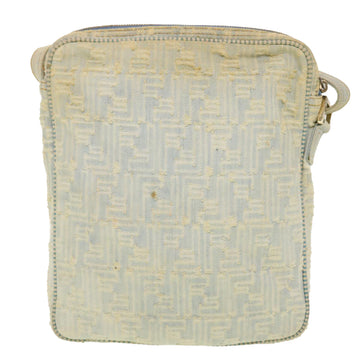 FENDI Zucca Canvas Shoulder Bag Blue Auth yk7325