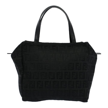 FENDI Zucchino Canvas Hand Bag Black Auth yk8657