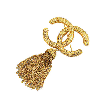 Chanel  Coco Mark Tassel Brooch Gold Plated